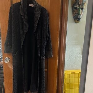 Black Textured knit Long sweater